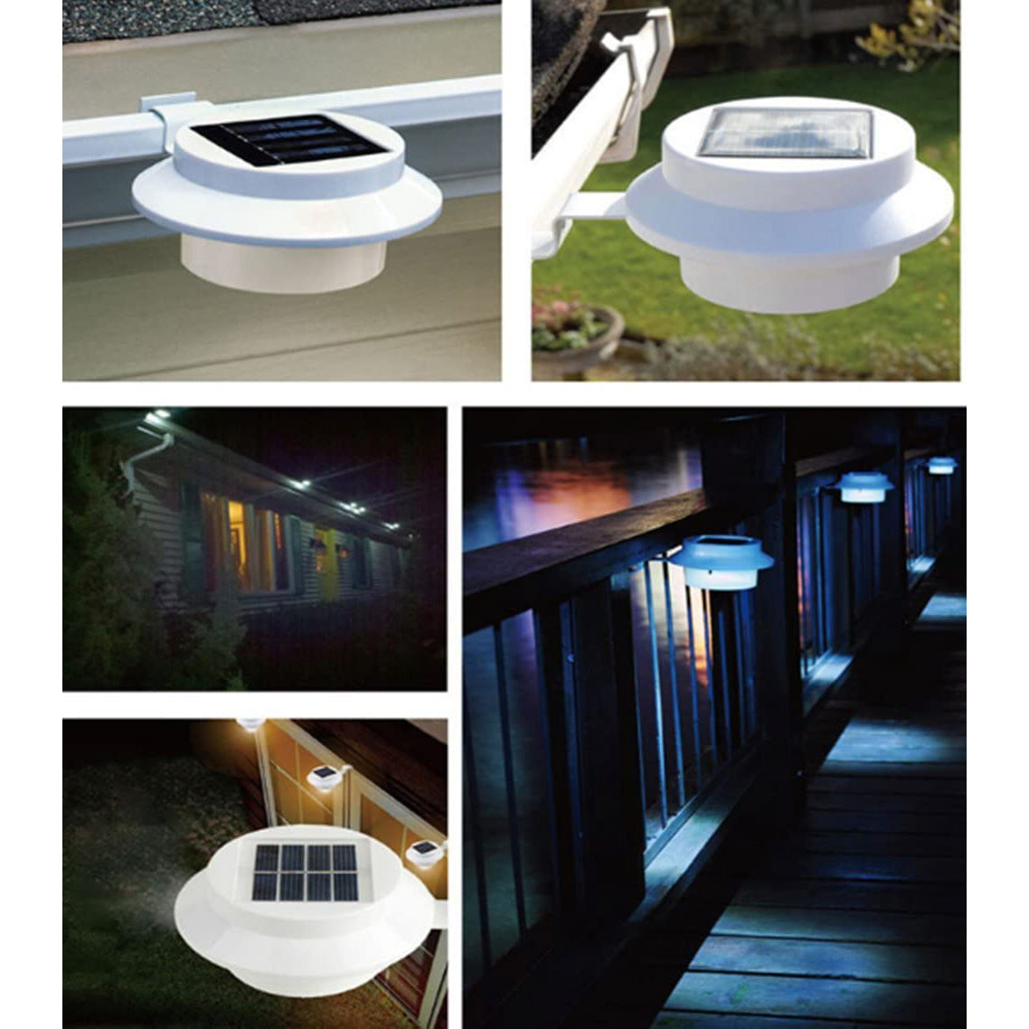 4-Pack: BOUNDERY Outdoor Solar Gutter LED Lights Discount Big Sale