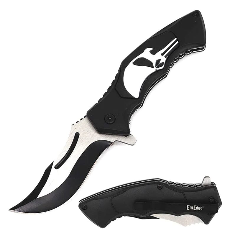 Spring Assisted Punisher Skull Knife Outlet Store Cheap Pice