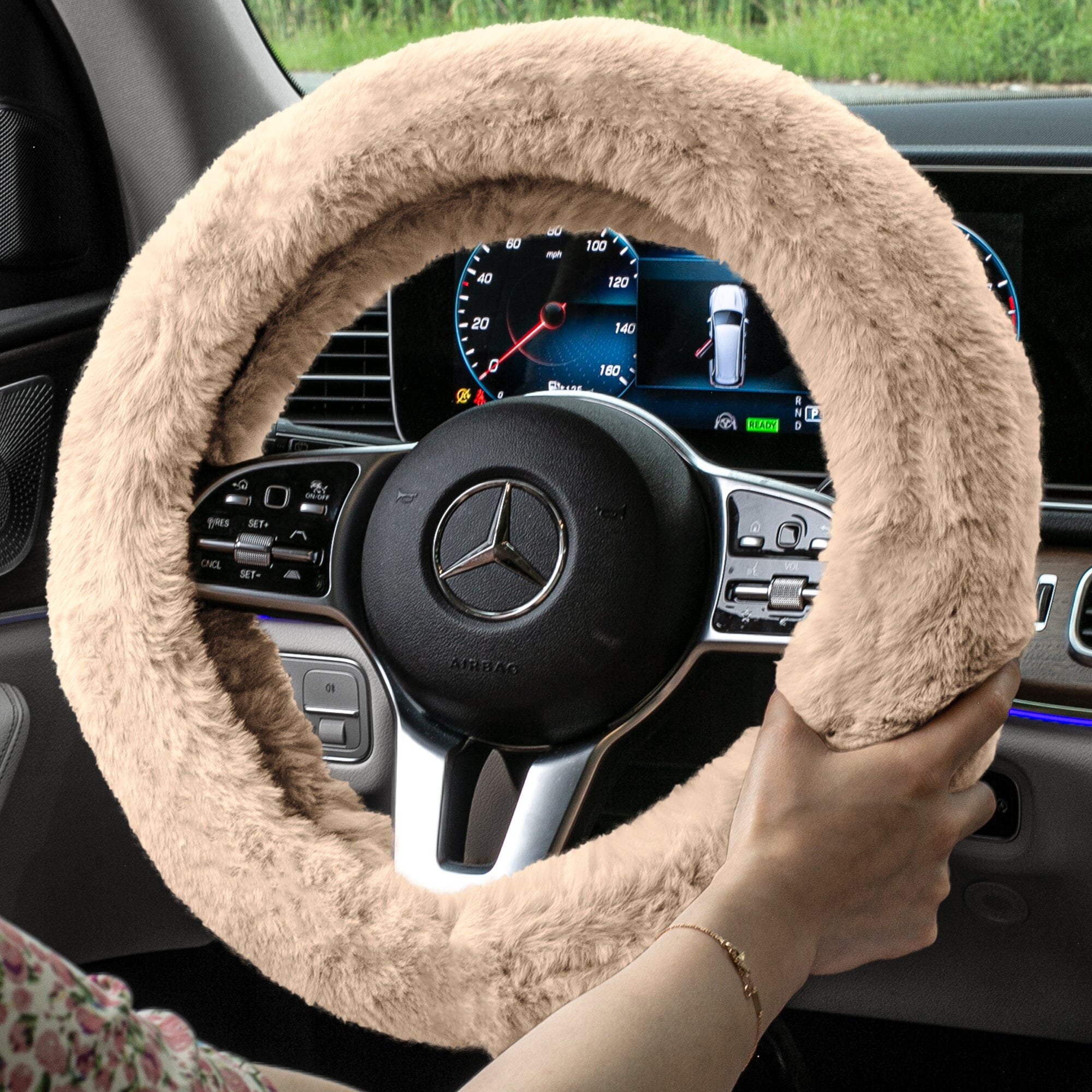 Doe16 Faux Rabbit Fur Steering Wheel Cover Outlet Choice