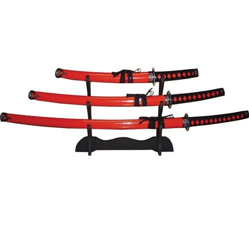 Hardwood Red Katana 3-Piece Set Popular Cheap Online