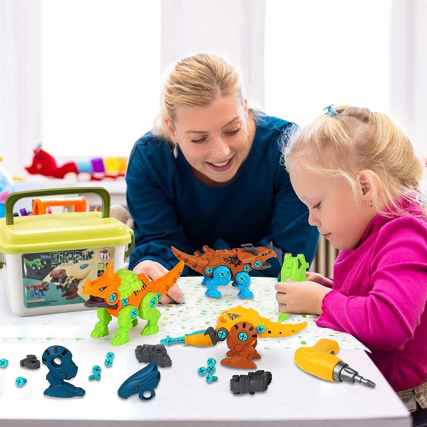 DIY Dinosaur Construction Building Block Assembly Toys with Electric Real Online