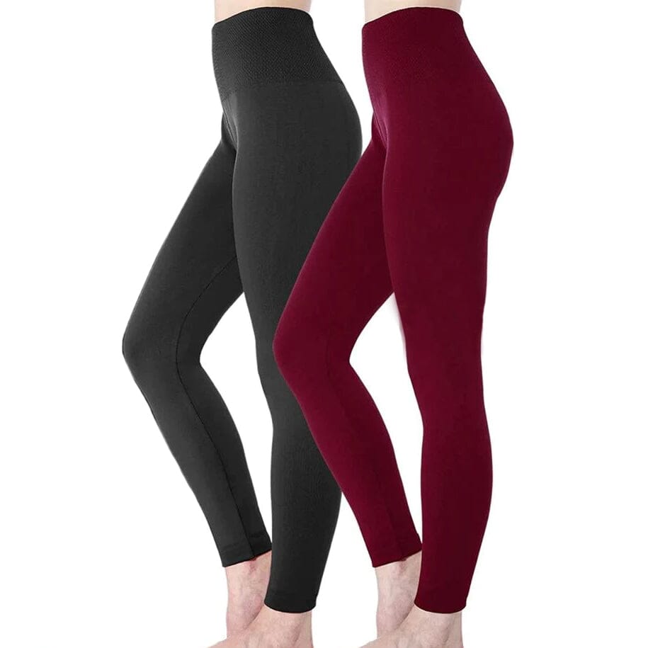 2-Pack: Women’s Fleece Lined High Waist Leggings Deals Online