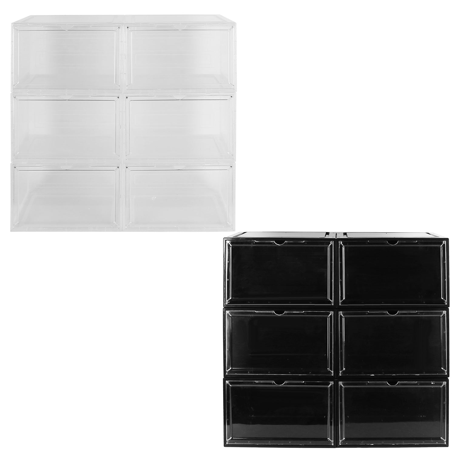 6-Pack: Collapsible Shoe Box Stackable Shoe Storage Bin with Magnetic Door Buy Cheap Manchester