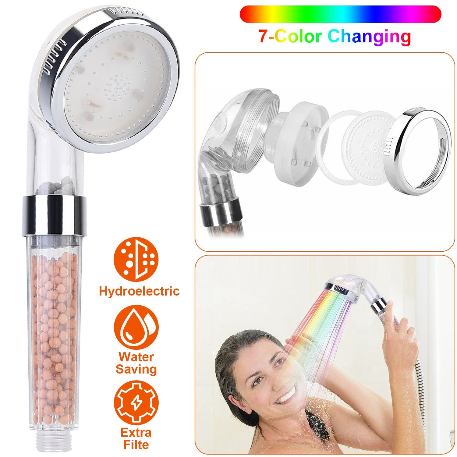 7 Color Changing Light Handheld Shower Head Best Place Online