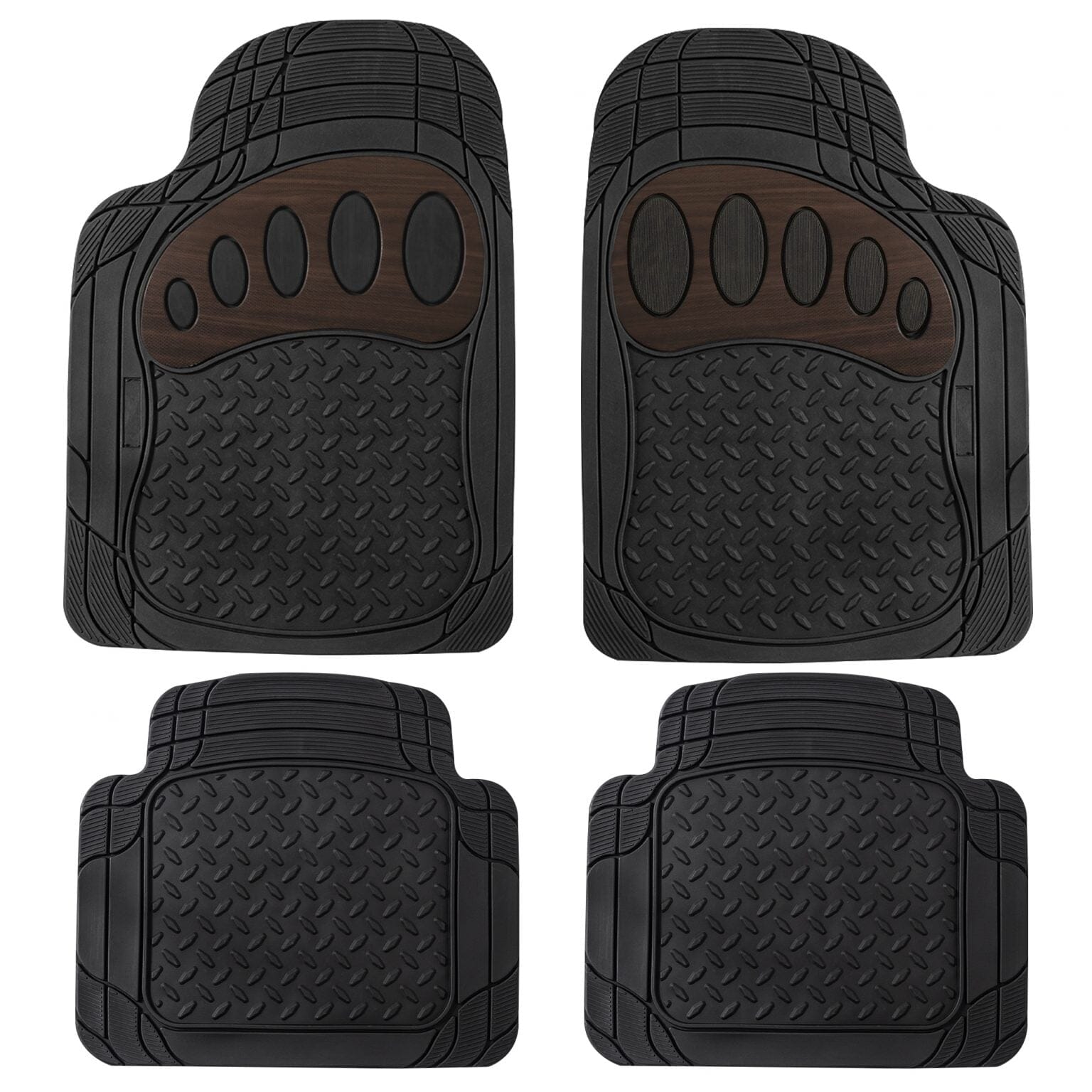 4-Piece Set: Trimmable ClimaProof Non-Slip Rubber Floor Mats With Footprint Design Best Seller For Sale