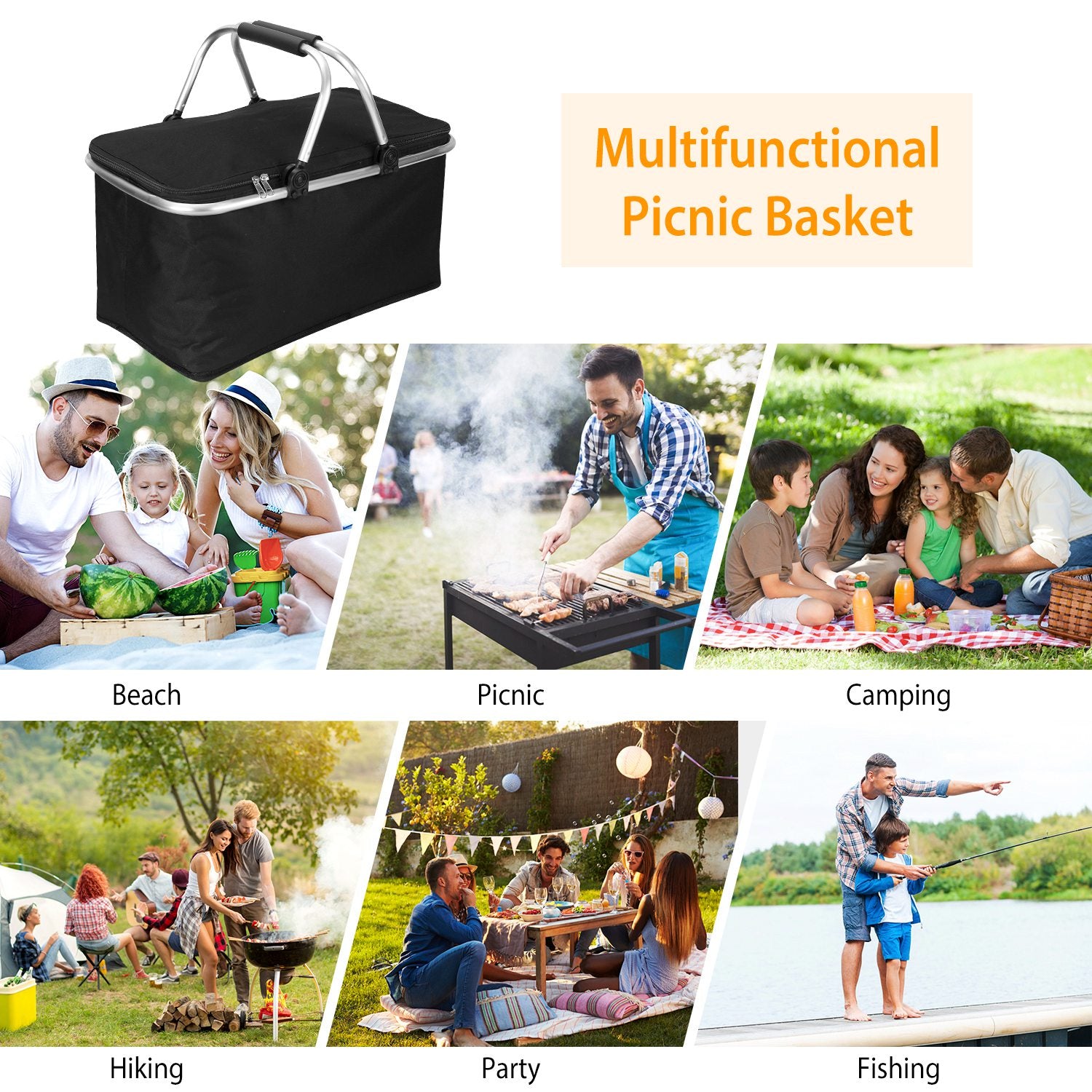 30L Insulated Picnic Basket Cooler Collapsible Food Delivery Storage Best Sale Cheap Pice