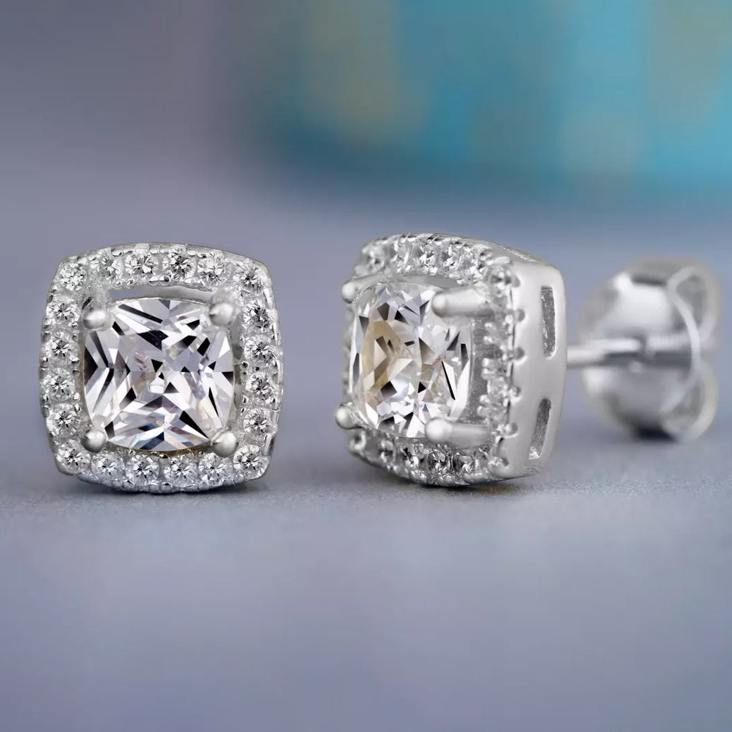 Halo Diamond Stud Earrings Sale 100% Guaranteed