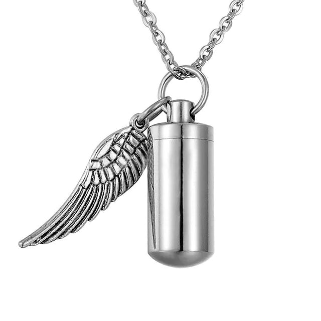 Angel Wings Stainless Steel Ashes Necklace Discount View