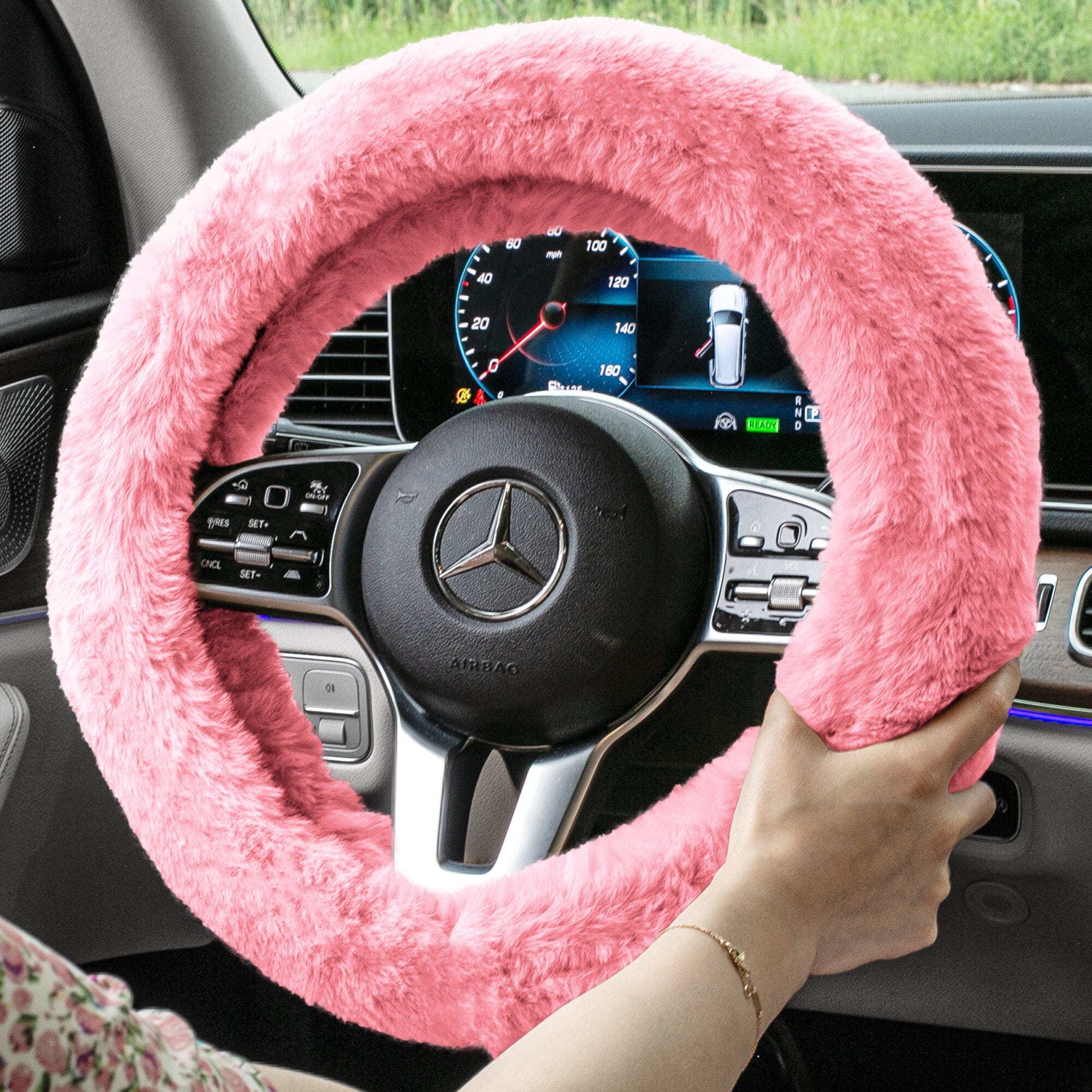 Doe16 Faux Rabbit Fur Steering Wheel Cover Outlet Choice