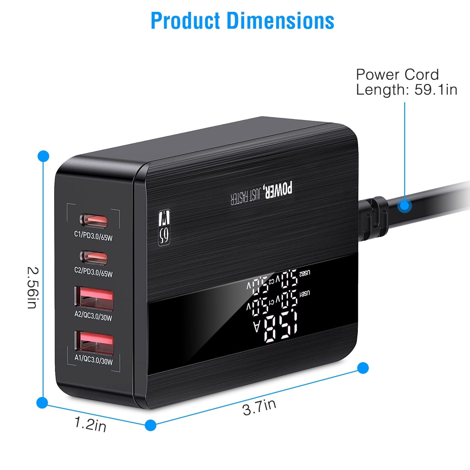 65W 4 USB Port Fast Wall Charger For Sale Cheap Online