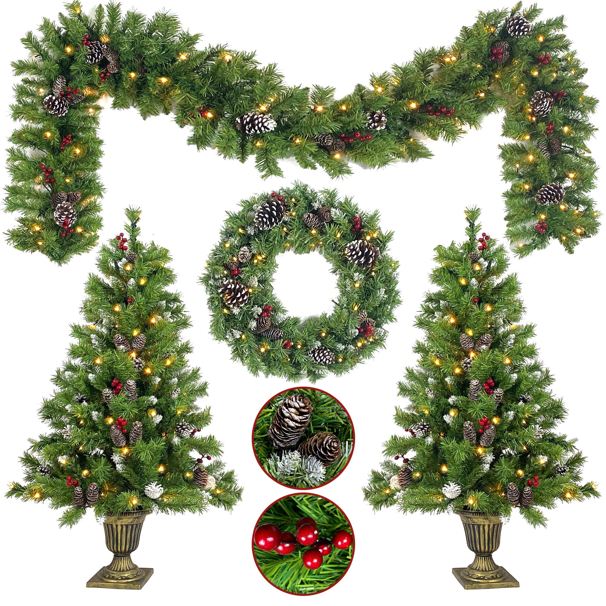 4-Piece: Artificial Christmas Tree Set Free Shipping Cheap Pice