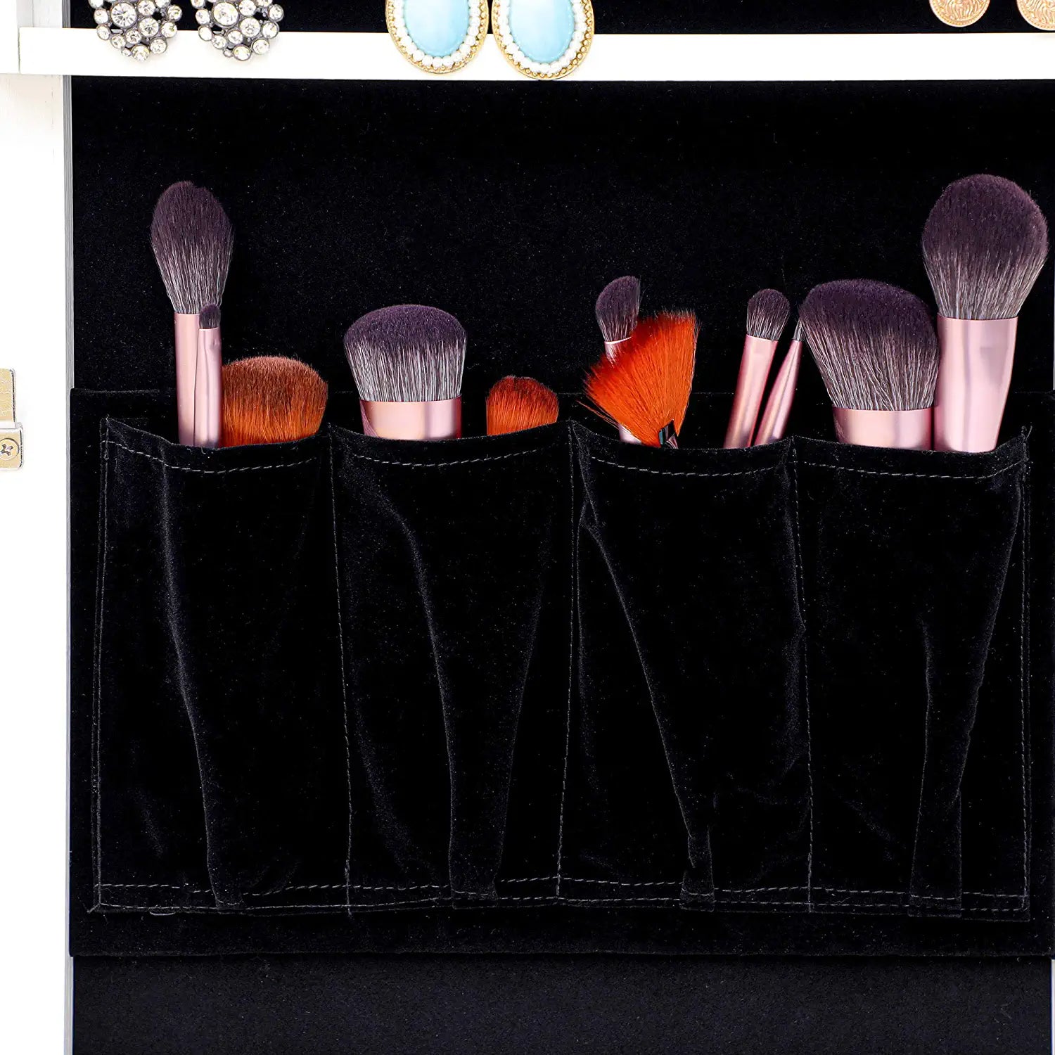 Tesmula Fashion Simple Jewelry Storage Mirror Cabinet With LED Lights Outlet Affordable