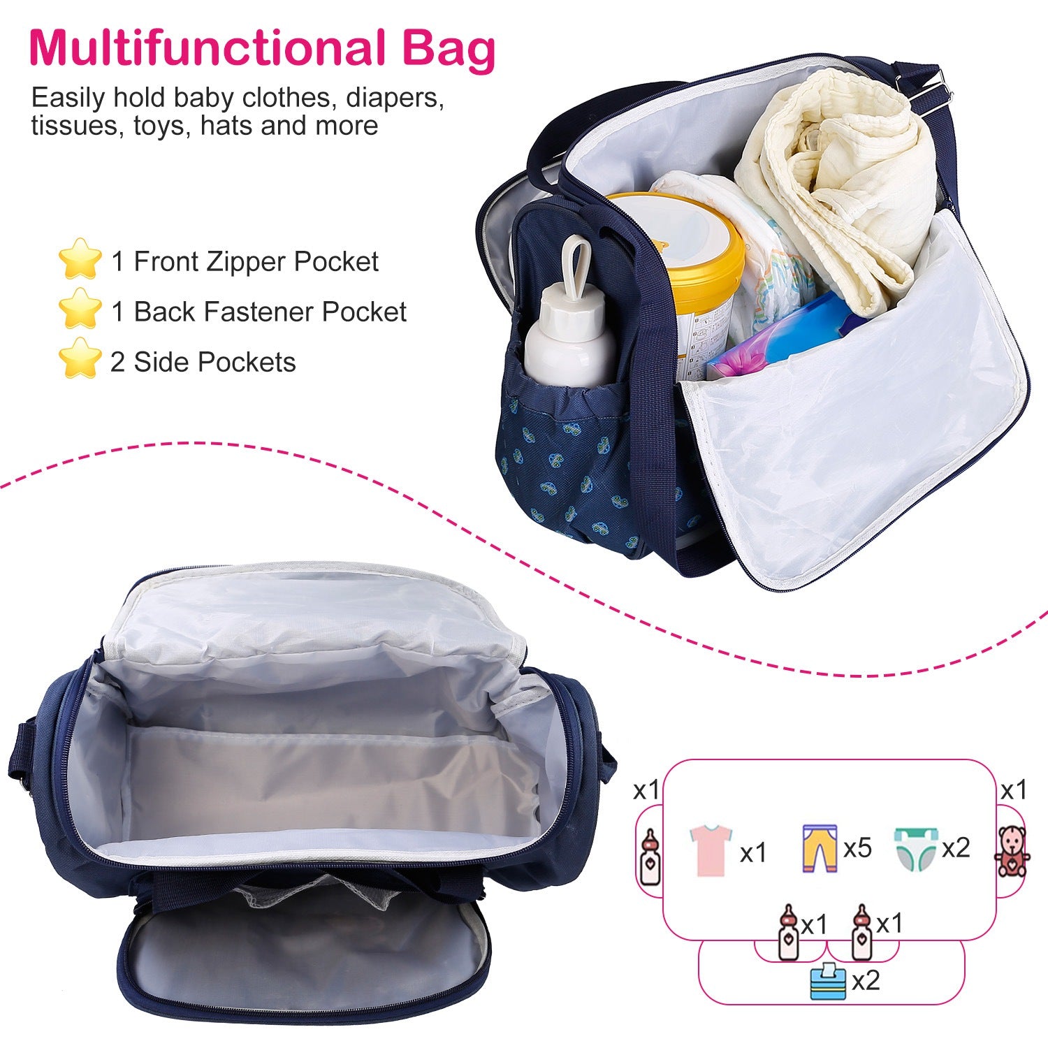 4-Piece: Baby Diaper Tote Bag Set Discount 2025