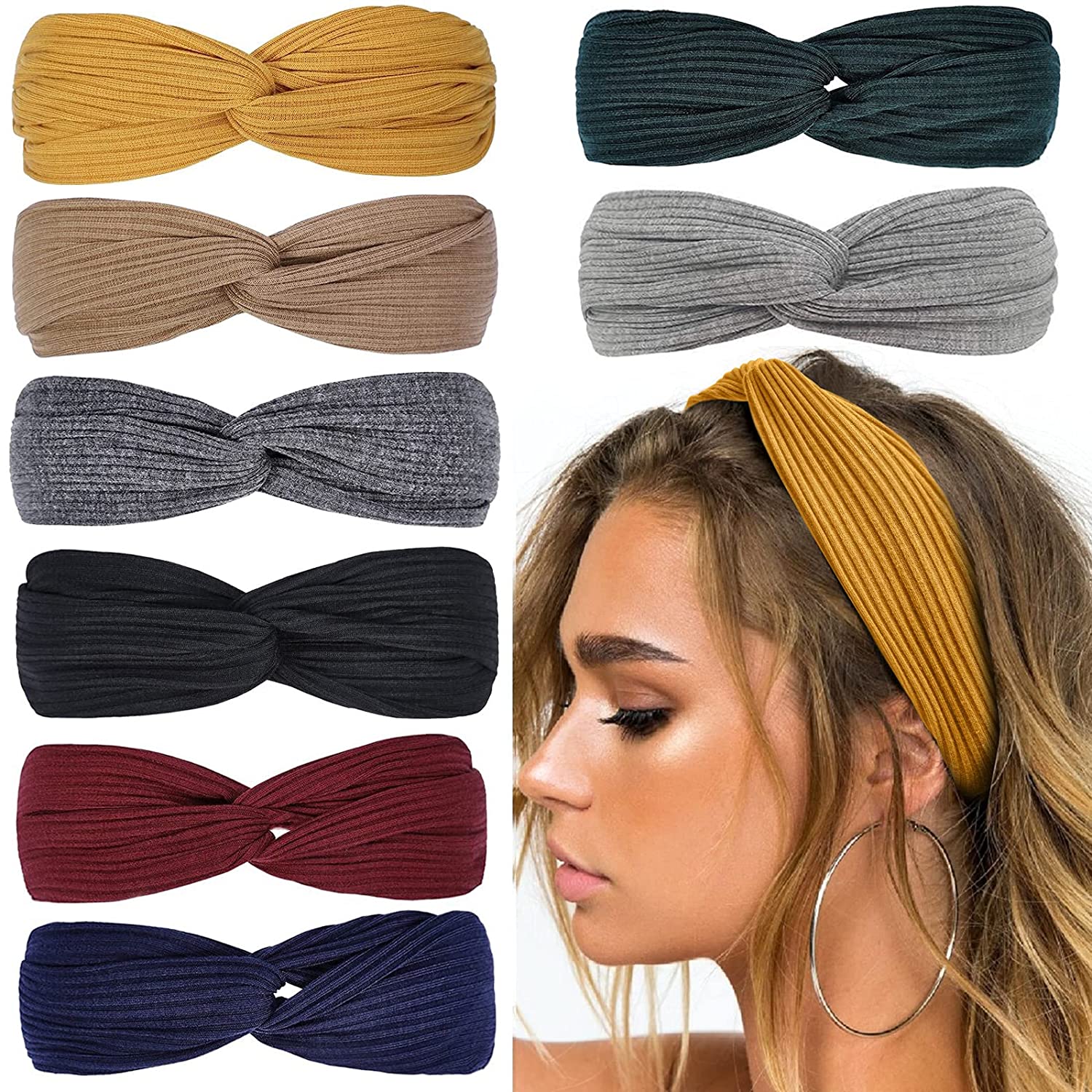 8-Piece: Twist Knotted Boho Stretchy Hair Bands Affordable Online