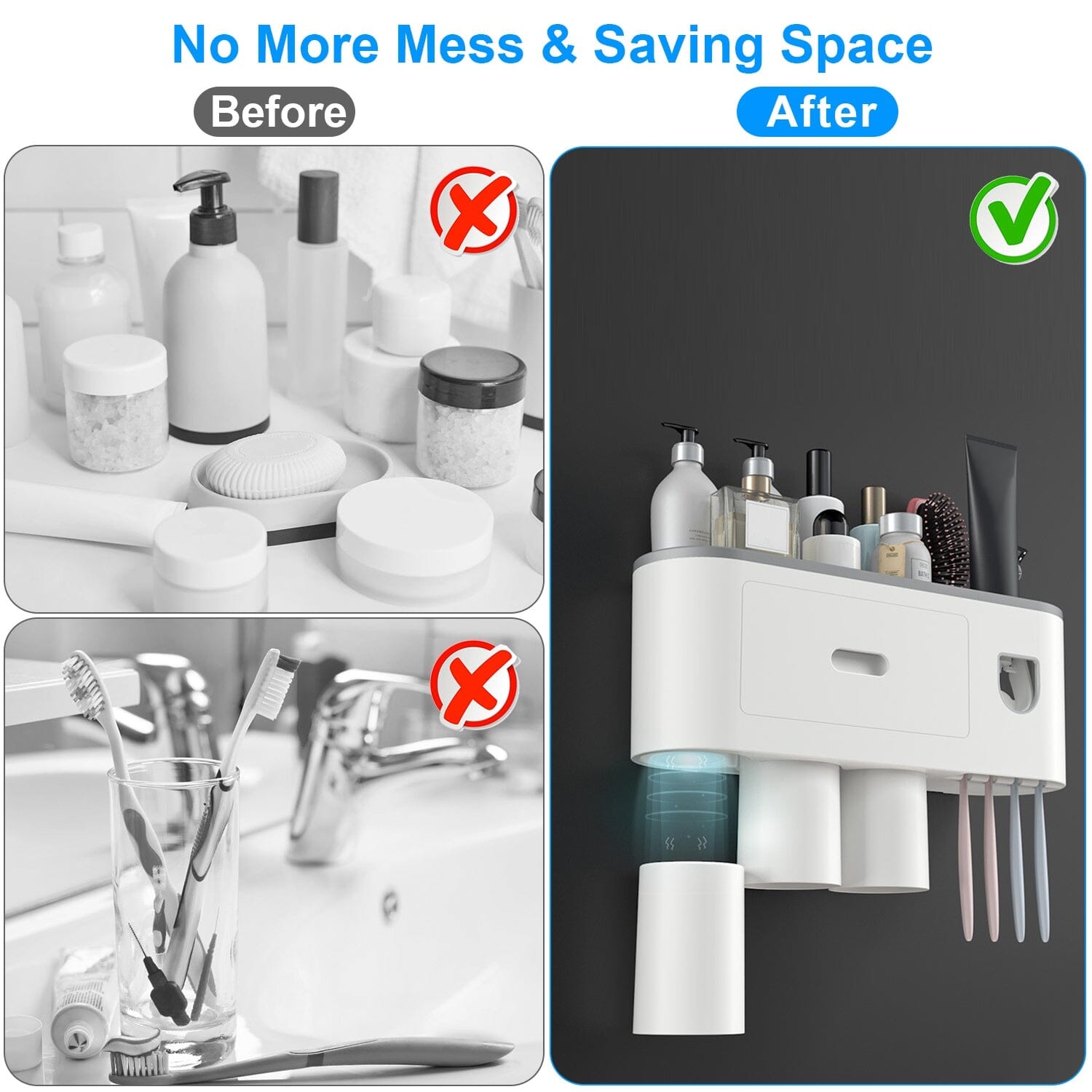 Multifunctional Wall Mount Toothbrush Holder Rack Organizer Clearance Cheap Online