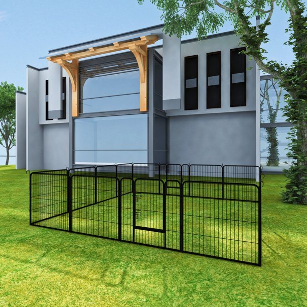 16 Panels Large Indoor Metal Pet Fence Enjoy Online