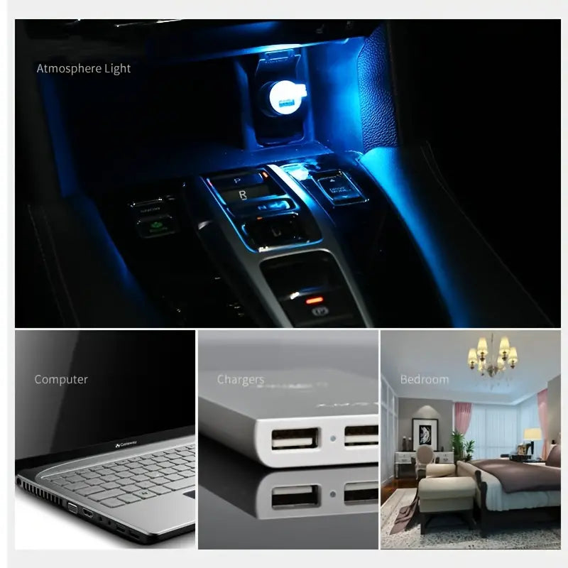 12-Pieces: Colorful Lights Car USB Atmosphere Lights In China Cheap Online