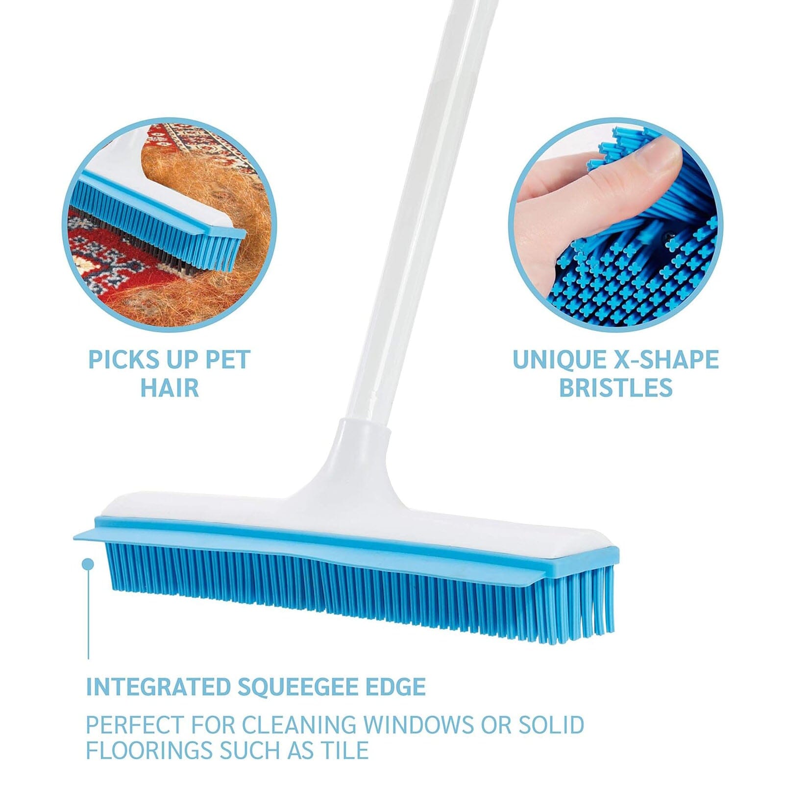 X-Broom All Purpose Rubber Bristle Carpet Broom with Full-Length Squeegee Discount Visit New