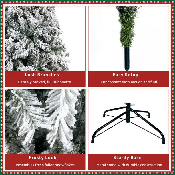 7.5 Ft. Hinged Artificial Fir Christmas Tree Outlet Choice