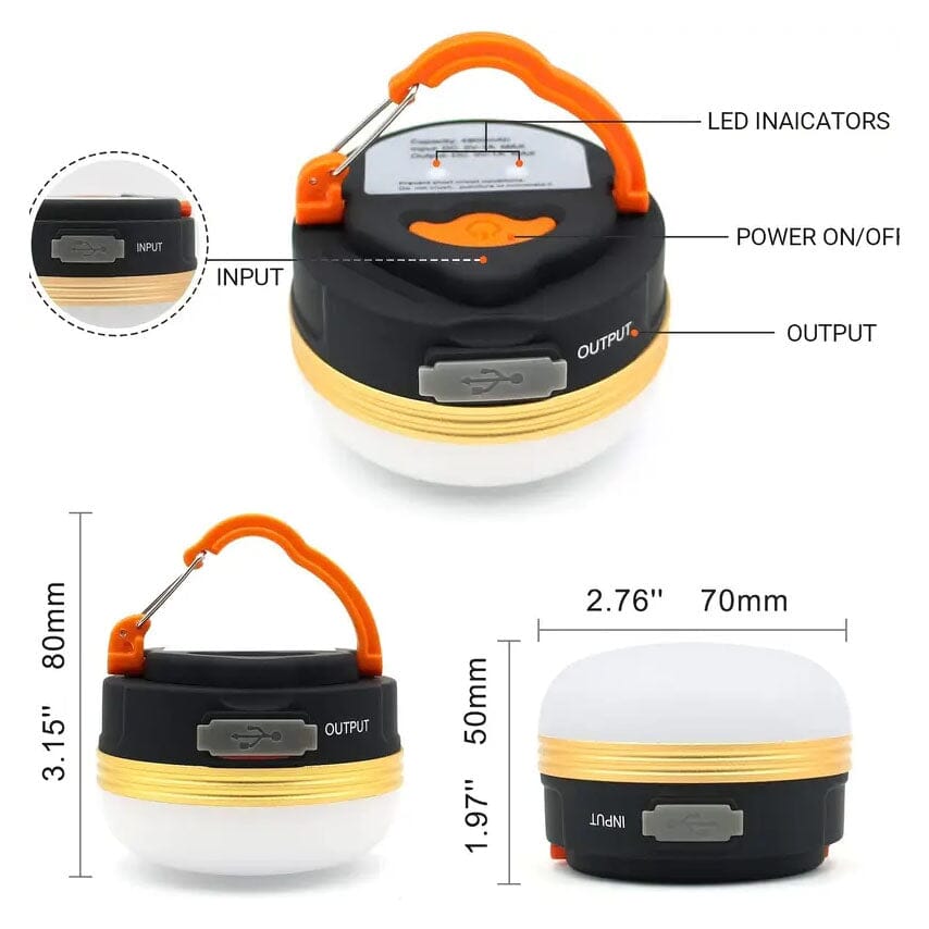 Rechargeable LED Camping Lantern with Magnet Base Fashionable