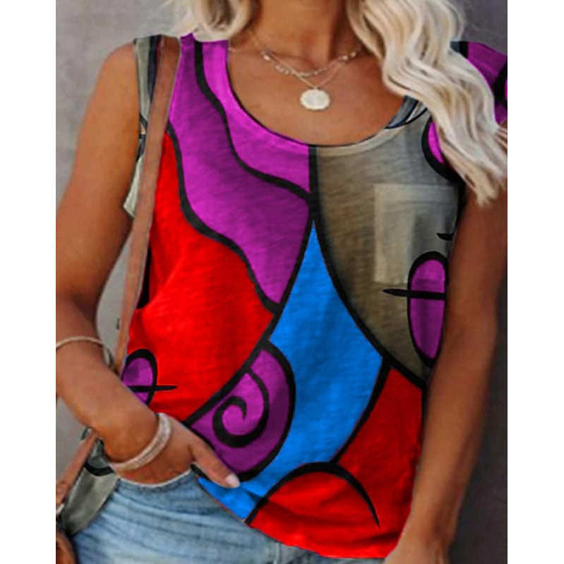 Women's Sleeveless Crew Neck Casual Top Vest Clearance 100% Original