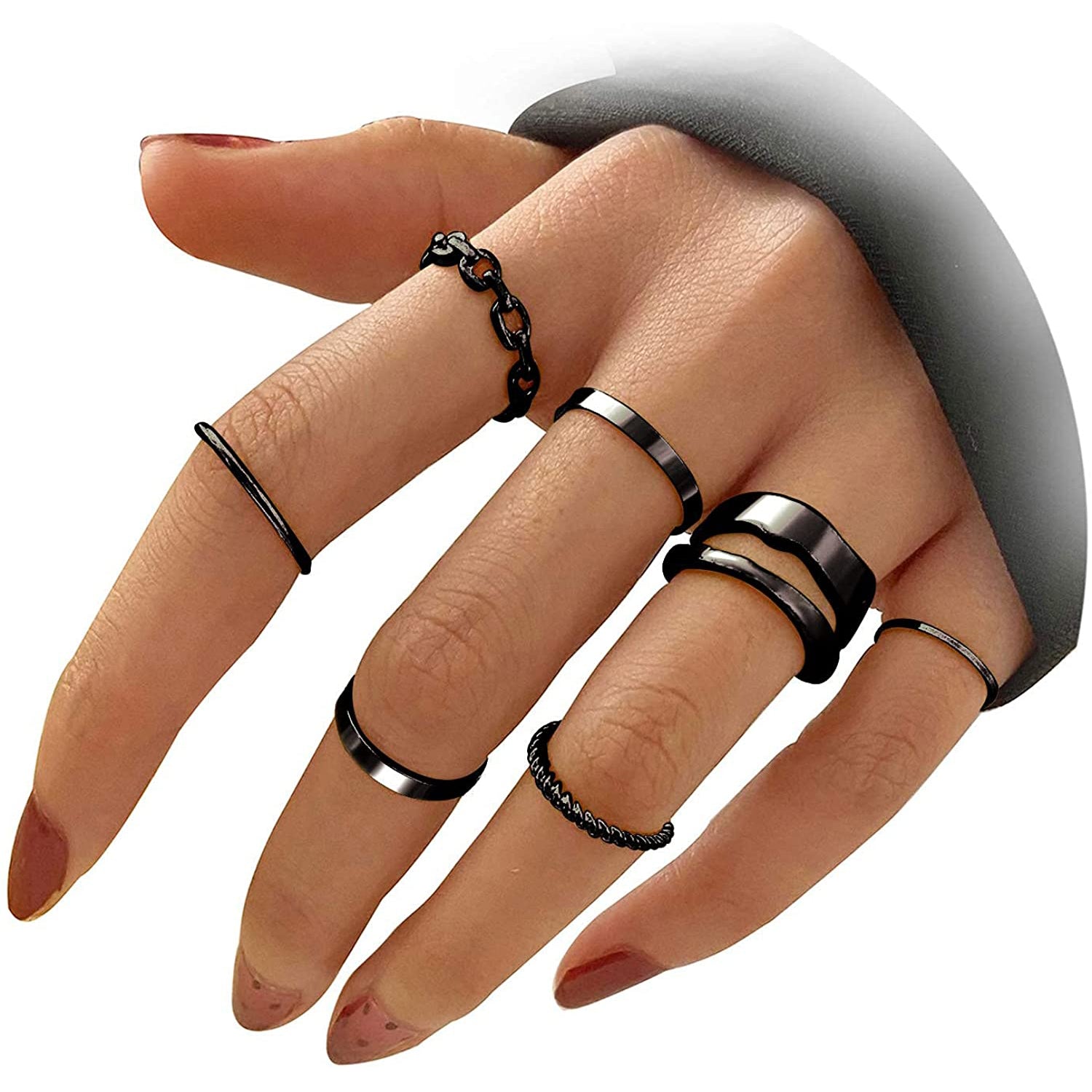 7-Piece: Women's Gold Knuckle Ring Set For Sale Sale Online