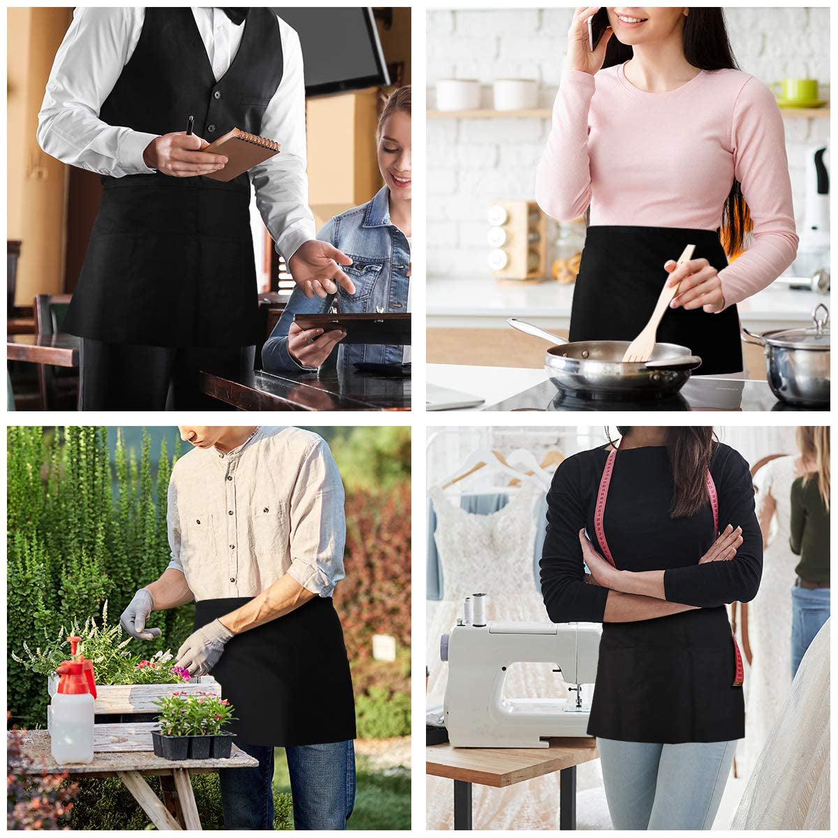 3-Pack: Syntus Server Aprons with 3 Pockets Cheap 100% Original