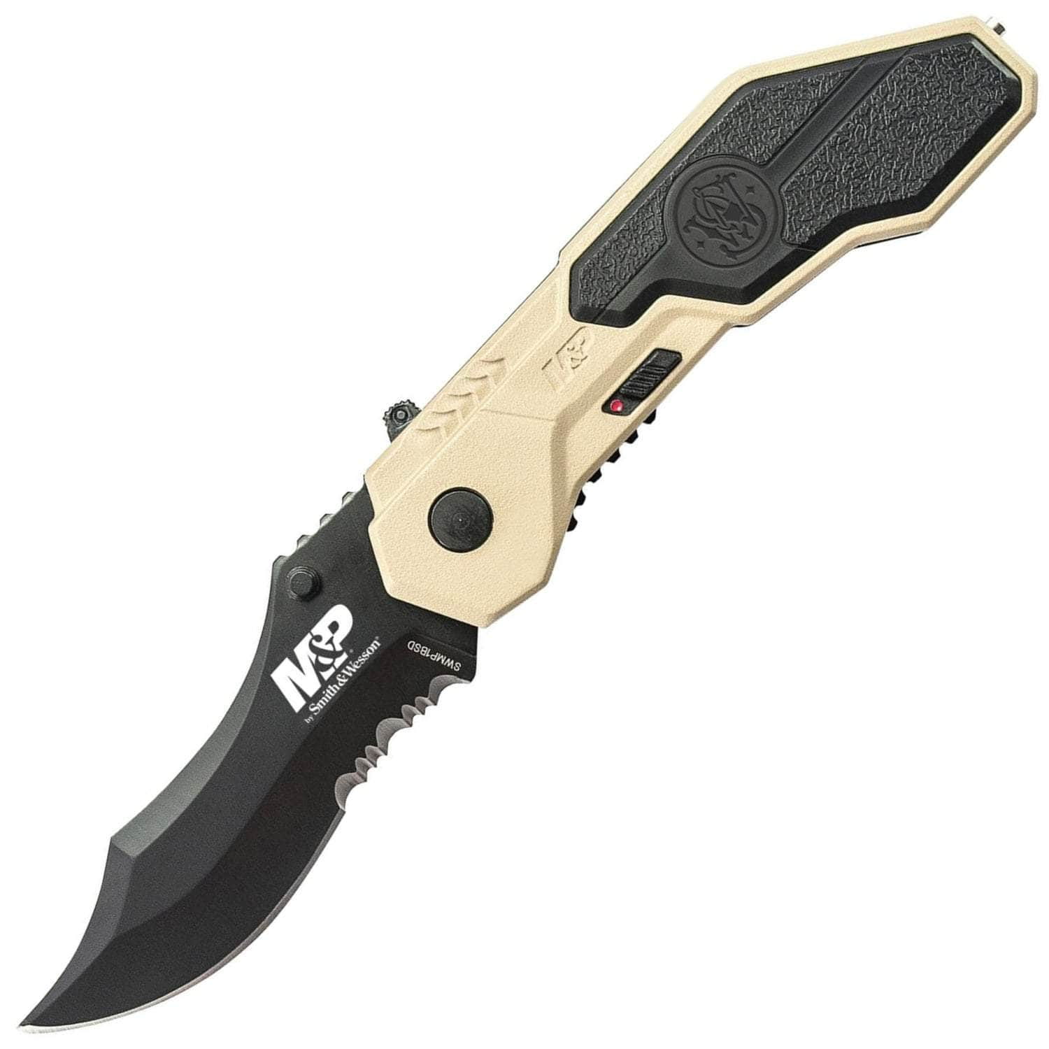 Smith & Wesson M&P MAGIC Folding Knife, 2.9 Blade, Tan Aluminum/Rubber Handle - SWMP1BSD Shipping Discount Sale