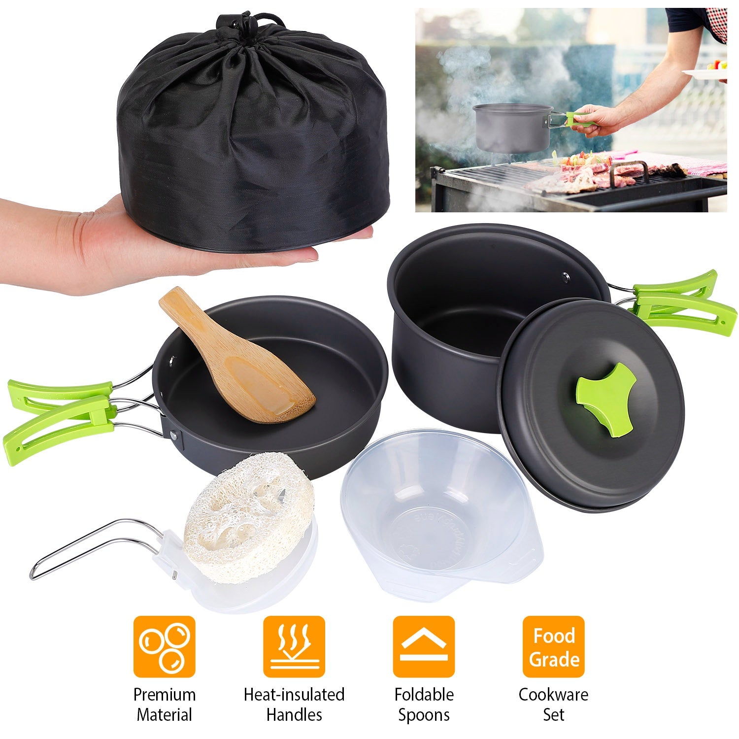 9-Piece: Camping Cookware Set Free Shipping Sast