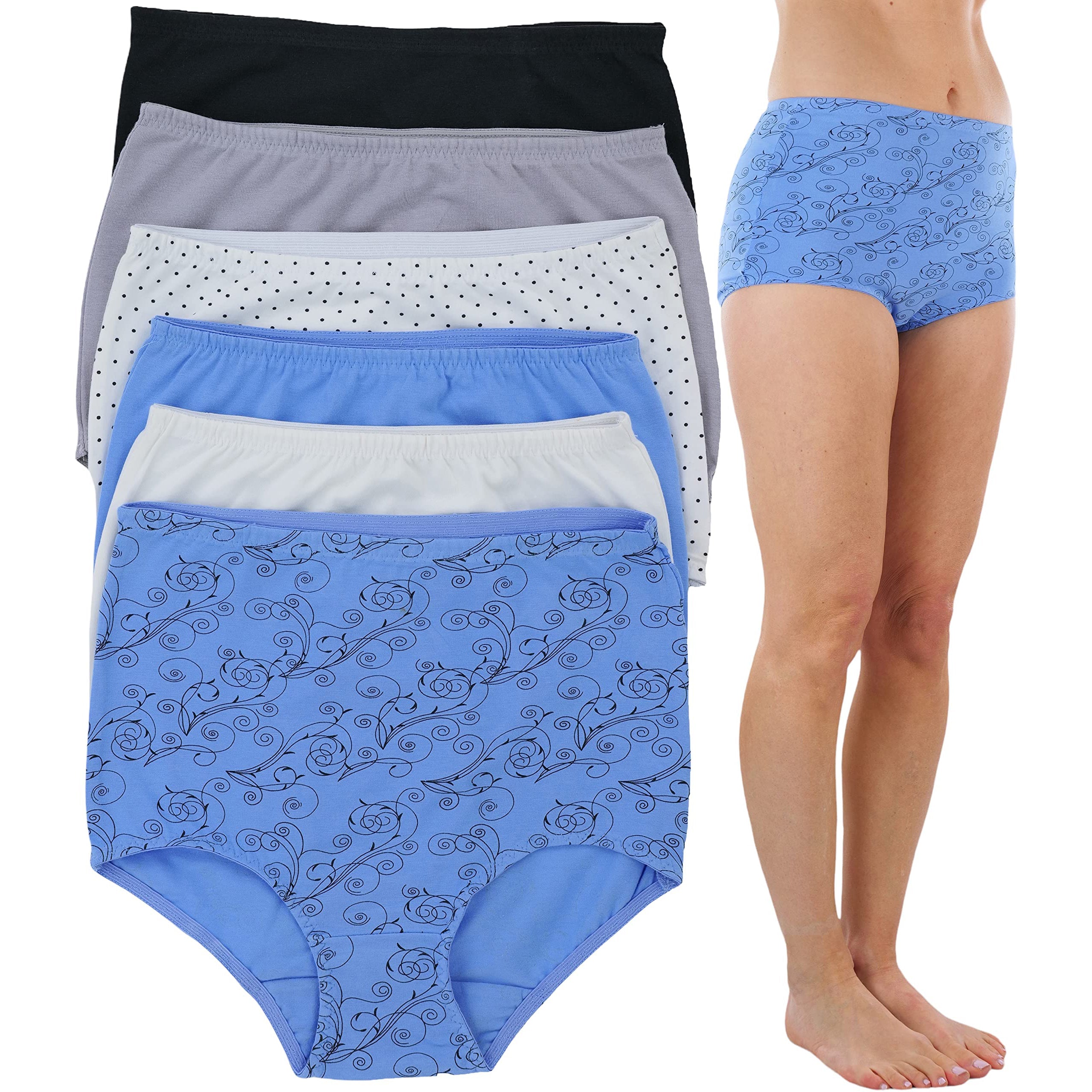 6-Pack: ToBeInStyle Women's High Waisted Solids and Prints Gridle Panties Sale Supply