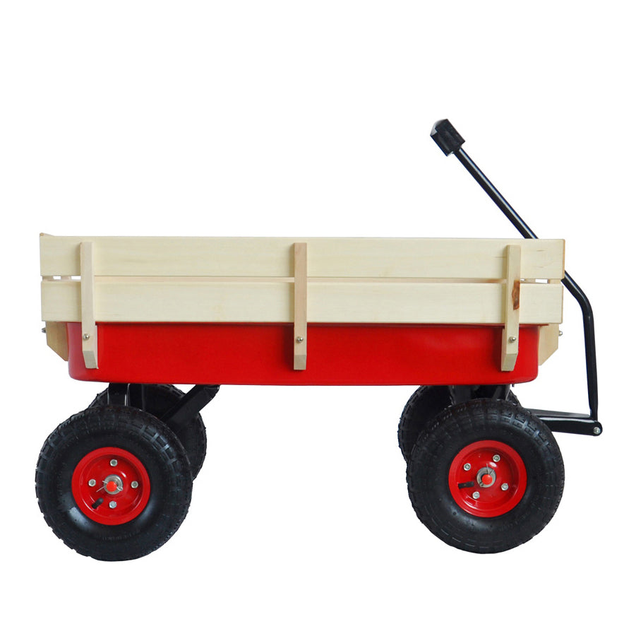 Children Outdoor Wagon All Terrain Pulling with Wood Railing Air Tires Cheap Sale Manchester Great Sale