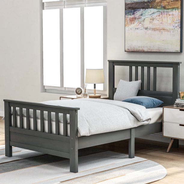 Solid Wood Platform Bed and Kids Room Headboard Cheap Sale Newest