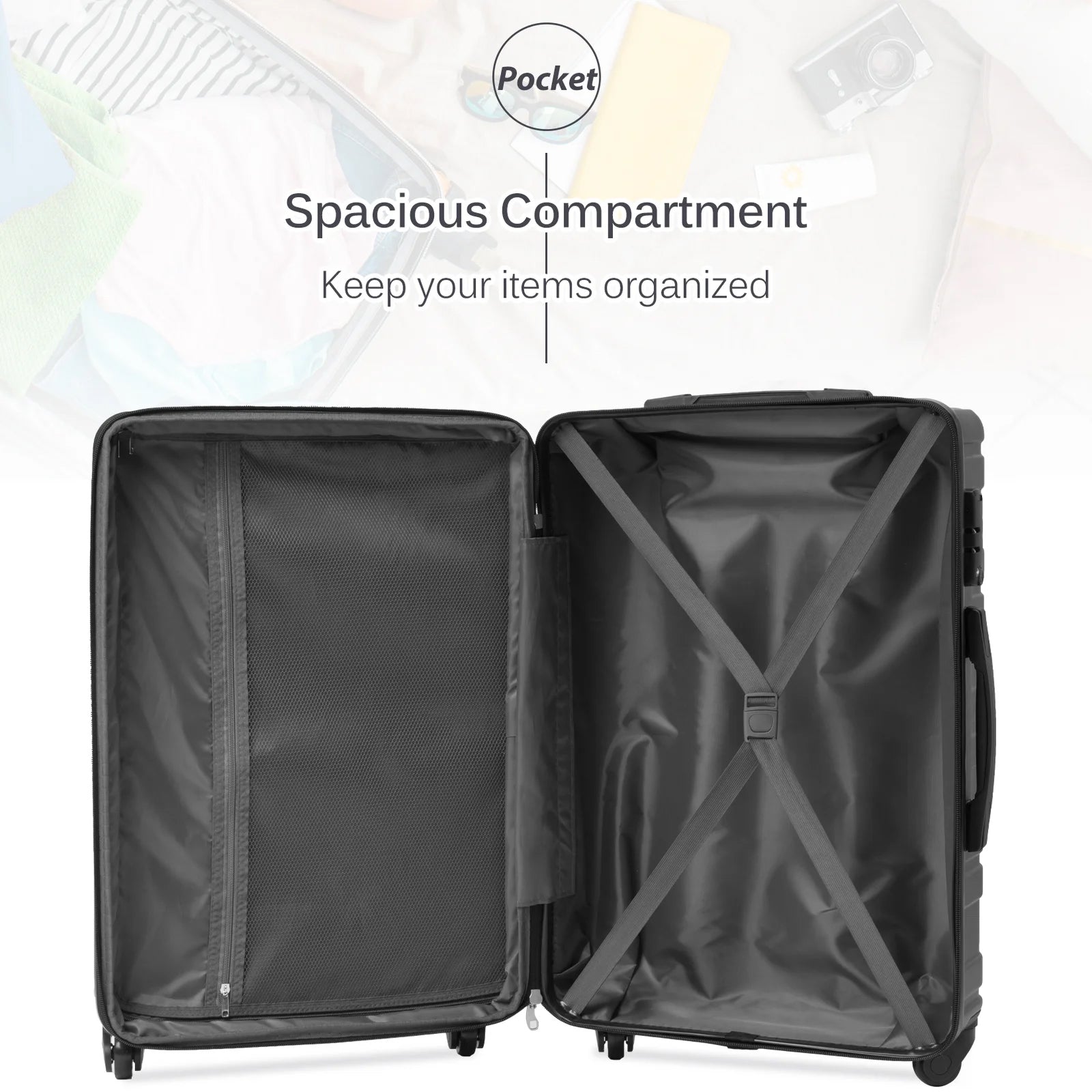 3-Piece Set: Luggage Set Hardside Spinner Suitcase With TSA Lock Cheap Sale Lowest Pice