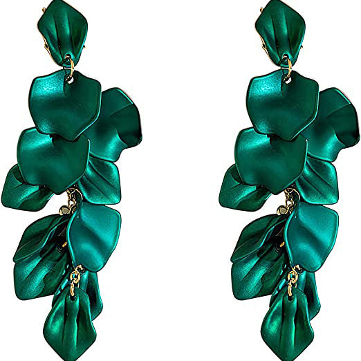 Long Acrylic Rose Petal Earrings Discount Online Online