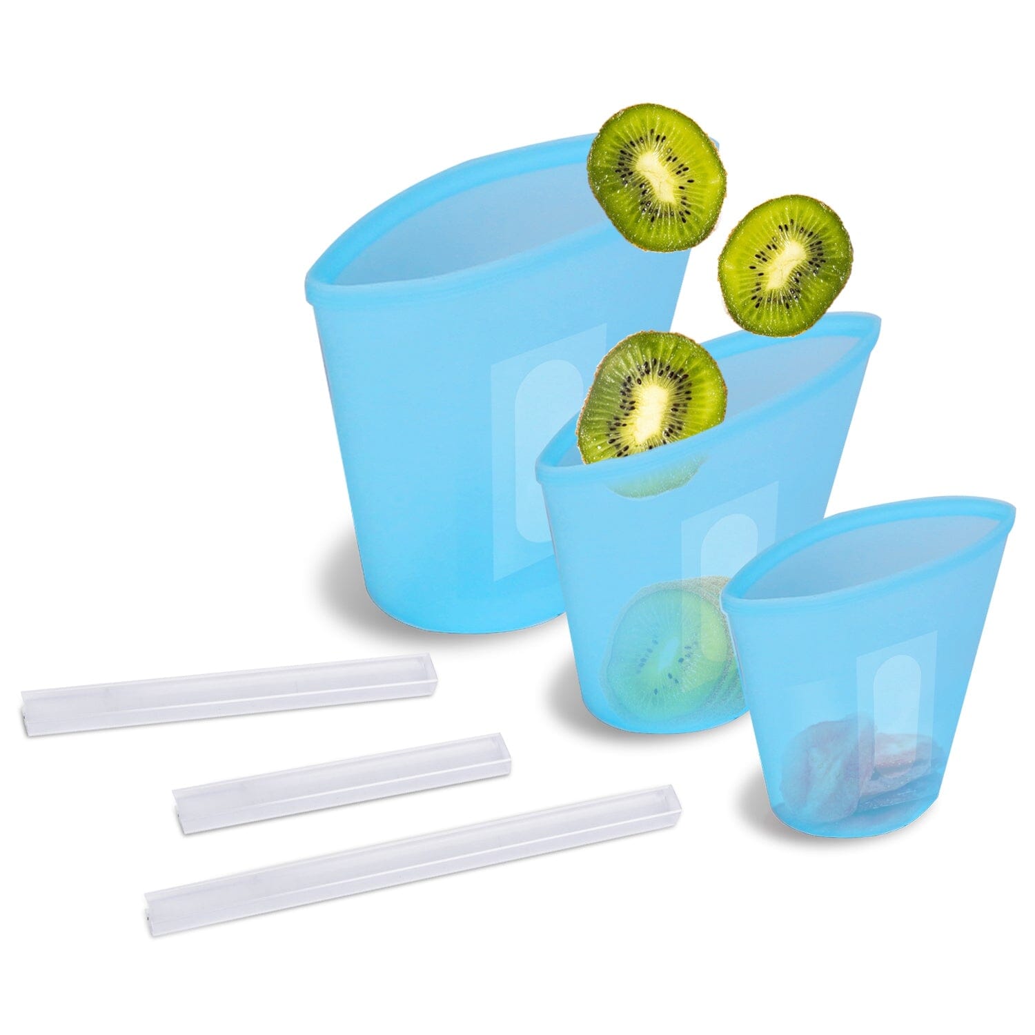 3-Pieces: Silicone Food Storage Bags Reusable Leakproof Food Container Set with 3 Seals Outlet Locations For Sale