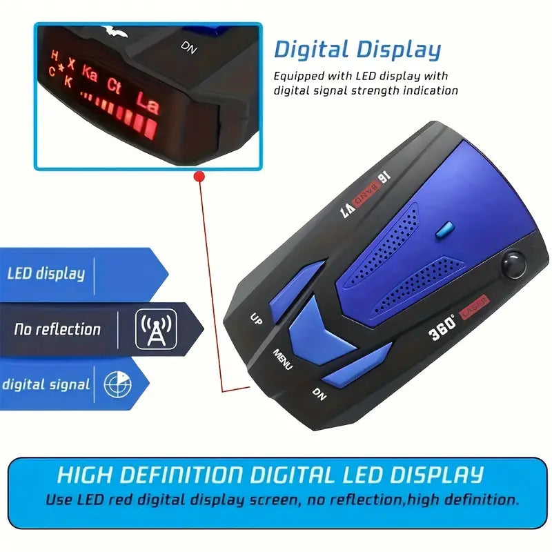 Long Range Car Detection System,City/Hwy Speed Alarm & POP Fast Scan, Automatic 360° Detection With Voice Prompt Free Shipping Outlet