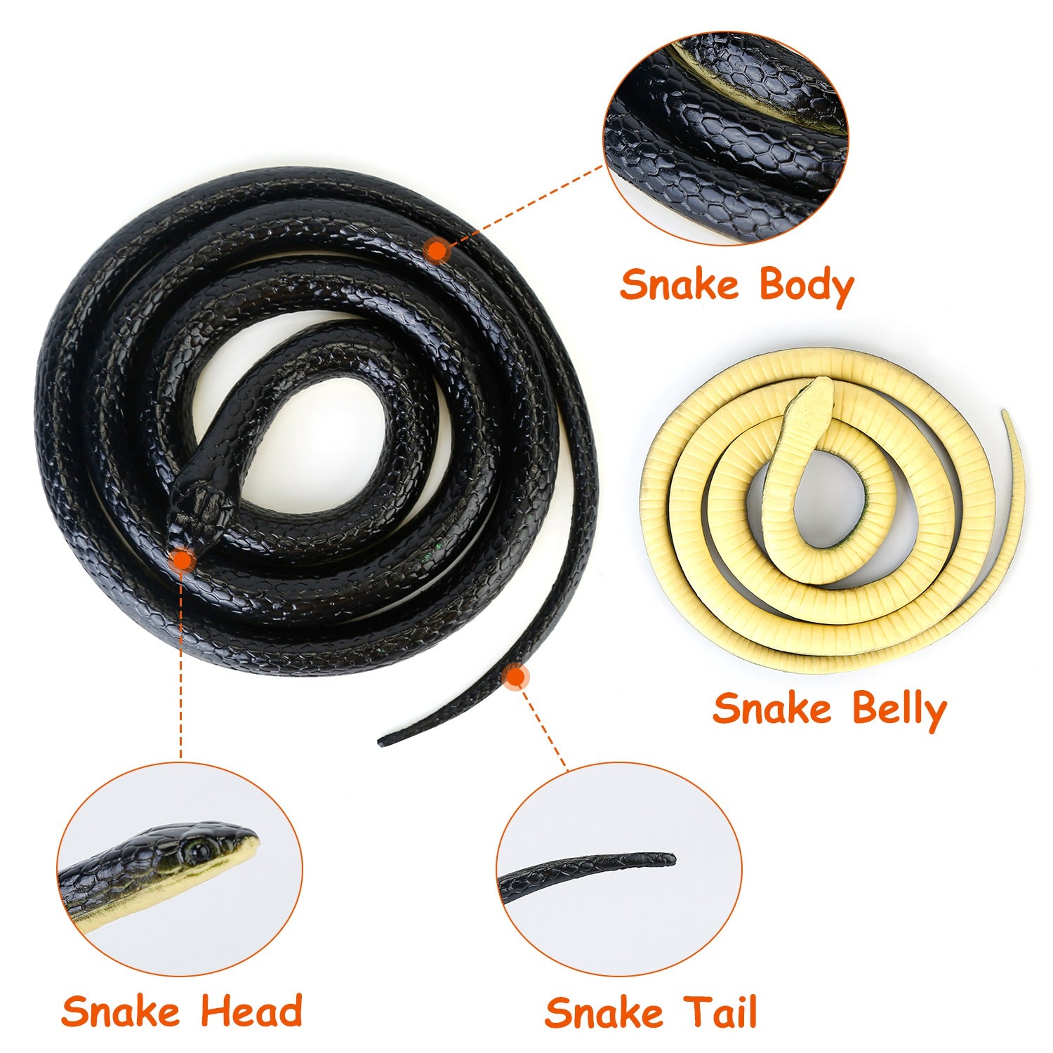 2-Piece: 50 Long Realistic Rubber Snakes Buy Cheap Outlet