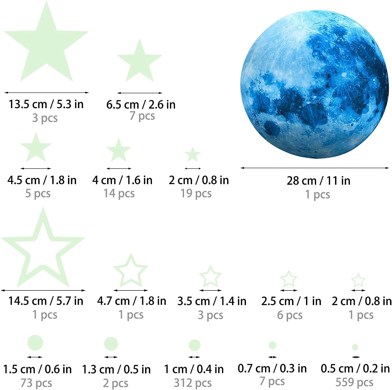 Dark Star Glow and Moon Wall Sticker Clearance Find Great