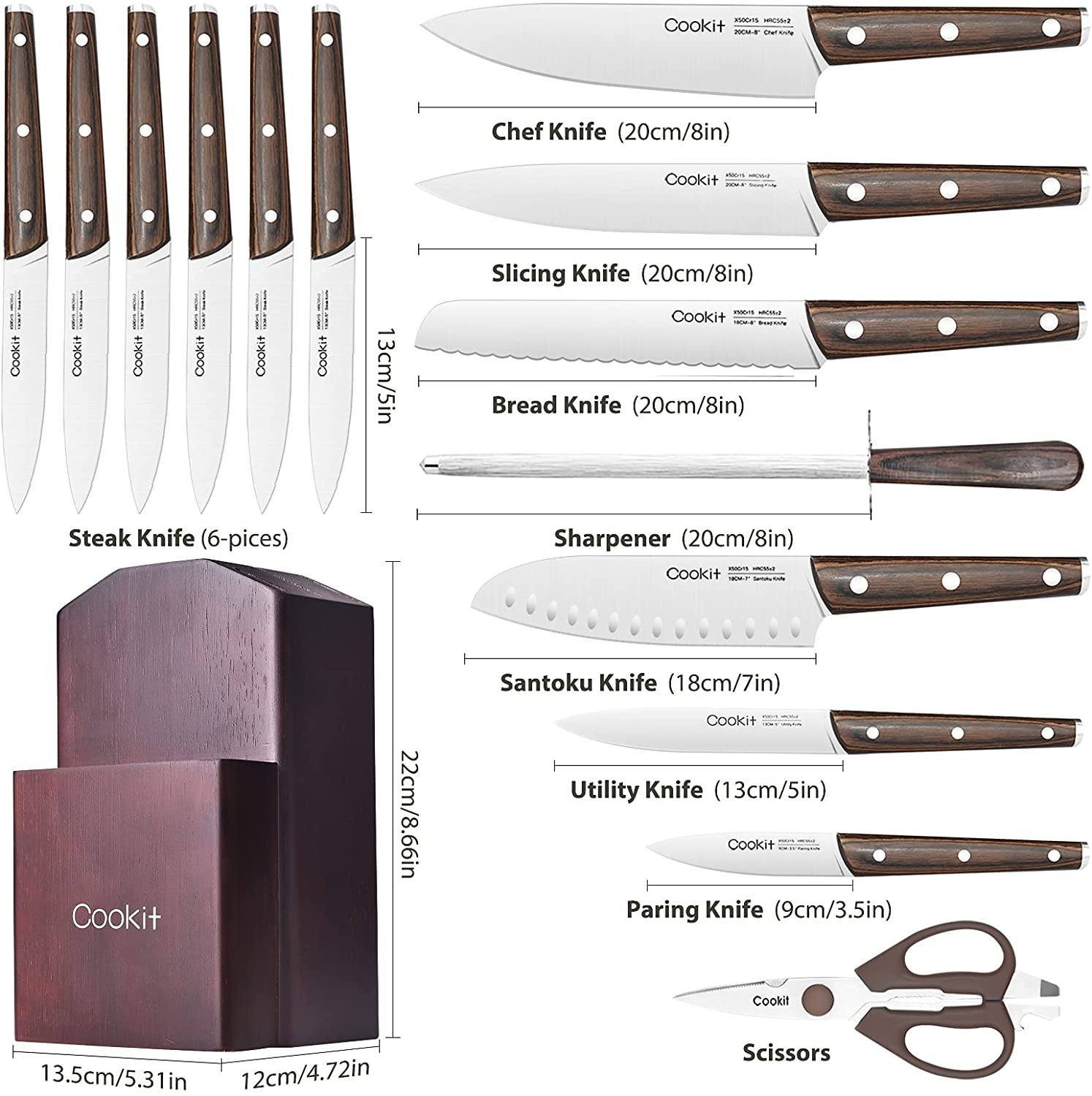 15-Piece: Stainless Steel Kitchen Knife Set Low Shipping Fee Online