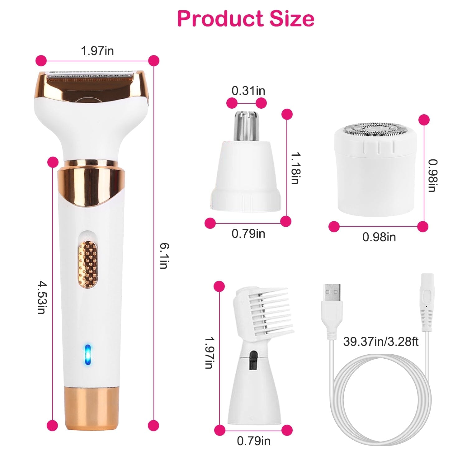 4-in-1 Women Electric Hair Shaver USB Rechargeable Cheap Wiki