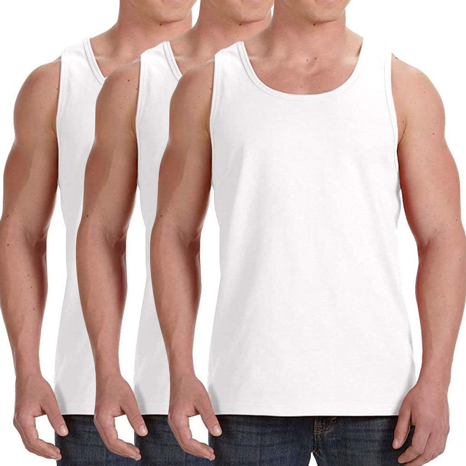 3-Pack: ToBeInStyle Men's Premium Cotton Muscle Tank Tops Visit New Cheap Pice