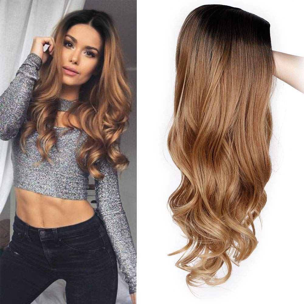 Women Long Brown Curly Synthetic Party Wigs Sale Best