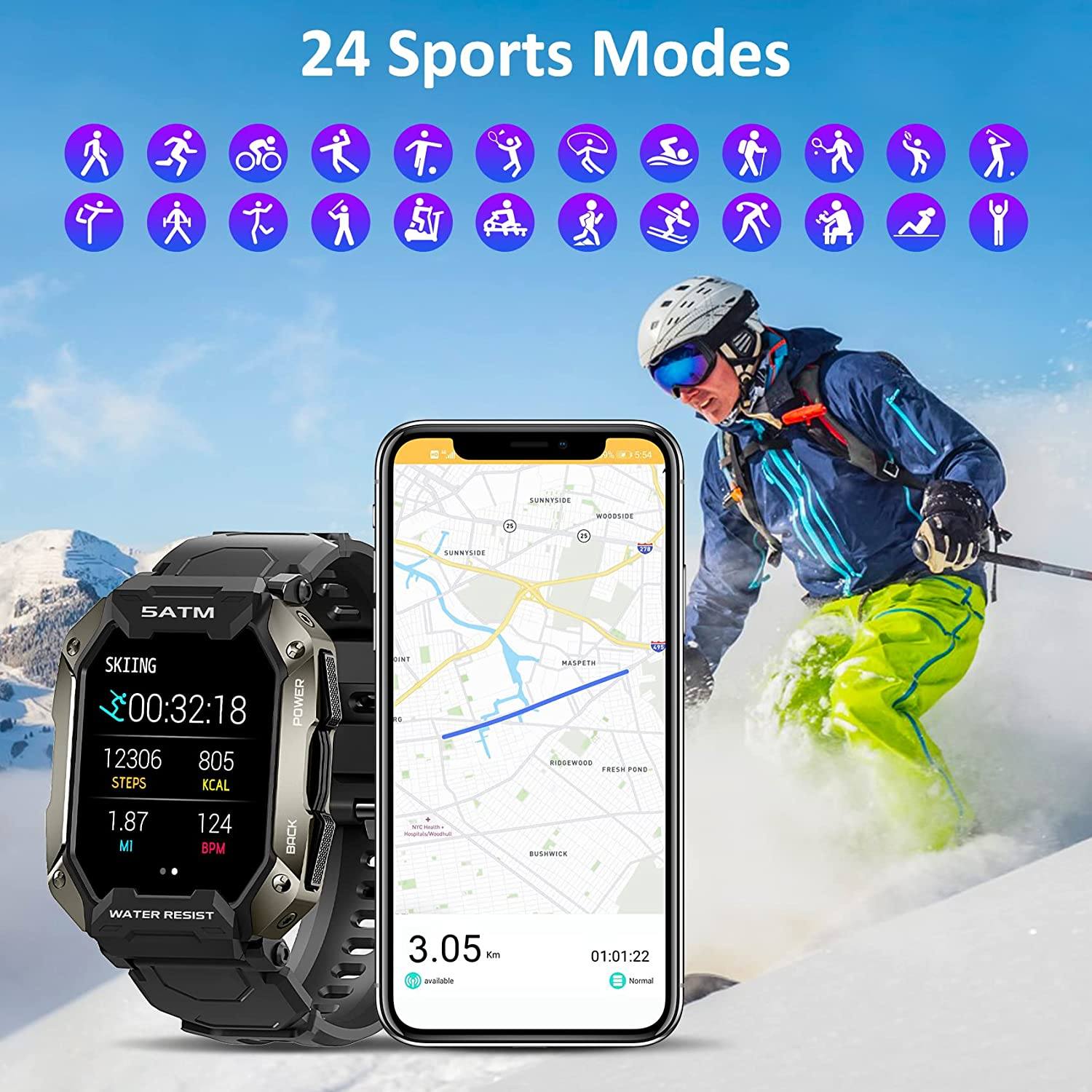 1.71 Tactical Military Sports Smart Watch Cheap Factory Outlet