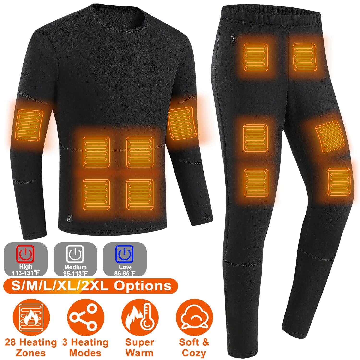 Heated Underwear Long Shirt and Pants Set Cheap Store