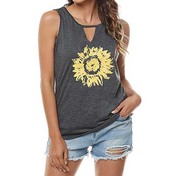Leo Rosi Women Casual Sunflower Summer Tank Top Buy Cheap Best Place