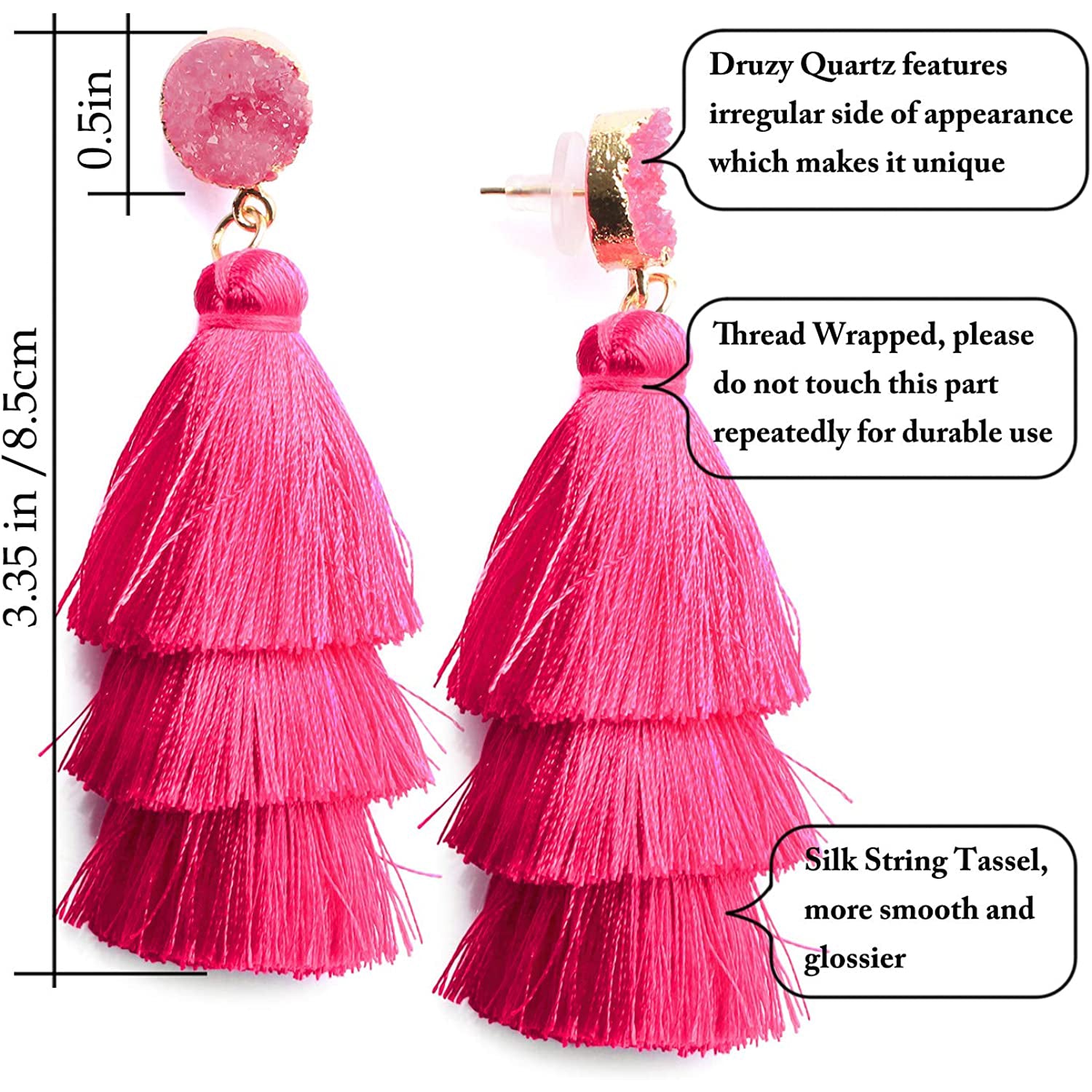 Me&Hz Colorful Layered Tassel Earrings Discount The Cheapest