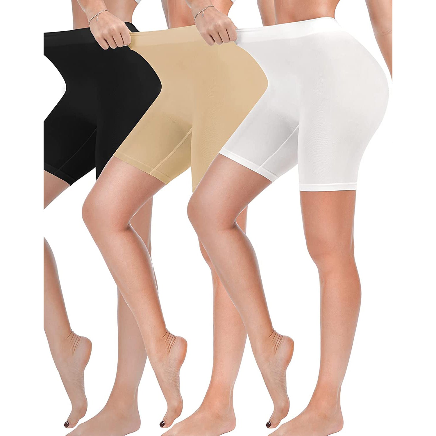 3-Pack: Slip Shorts for Women Under Dress, Comfortable Smooth Yoga Shorts Sale Low Pice Fee Shipping