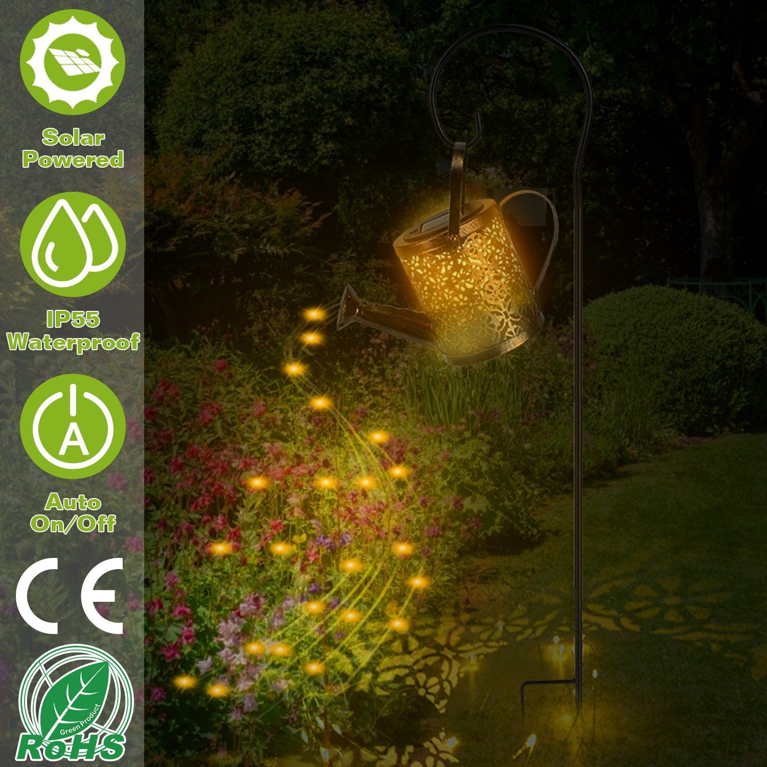 Solar Watering Can Powdered String Light Stake Outlet Locations Cheap Online