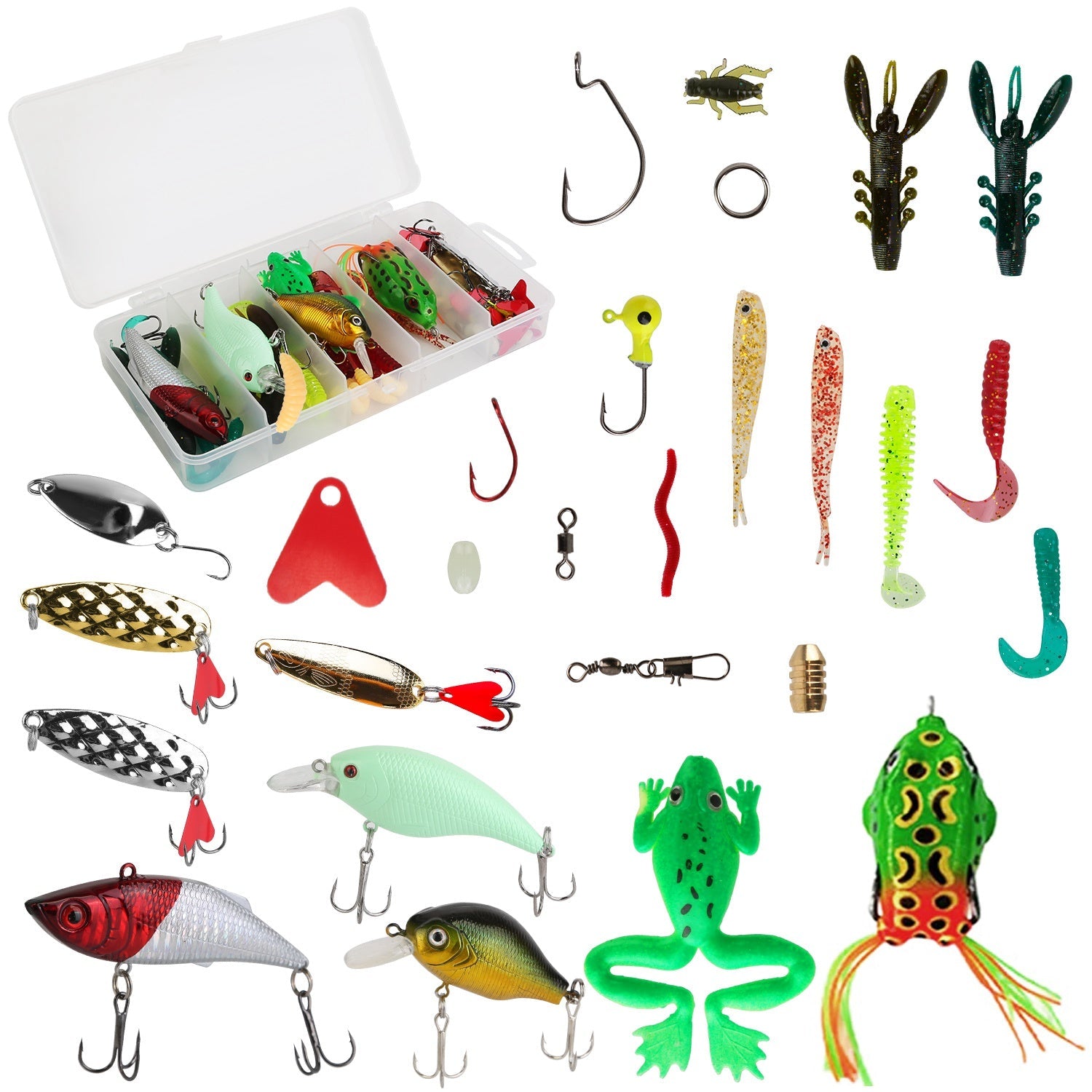 94-Piece: Fishing Lures Kit Soft Plastic Fishing Baits Set Outlet Best Pices