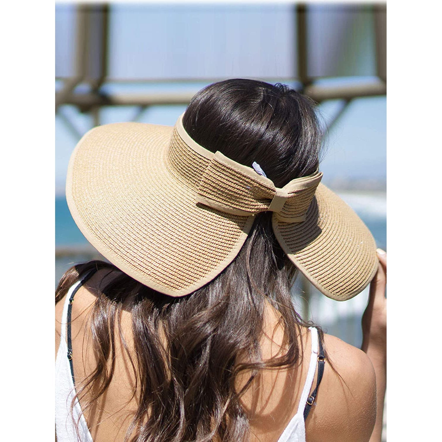 Women's Wide Brim Roll-up Straw Sun Hat Sun Visor 2025 New Cheap Pice